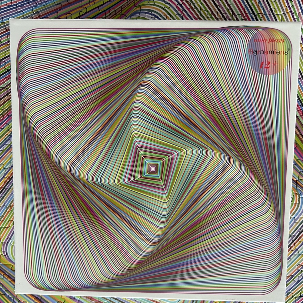 Twisted Colourful Squares Optical Illusion 1000 Piece Puzzle